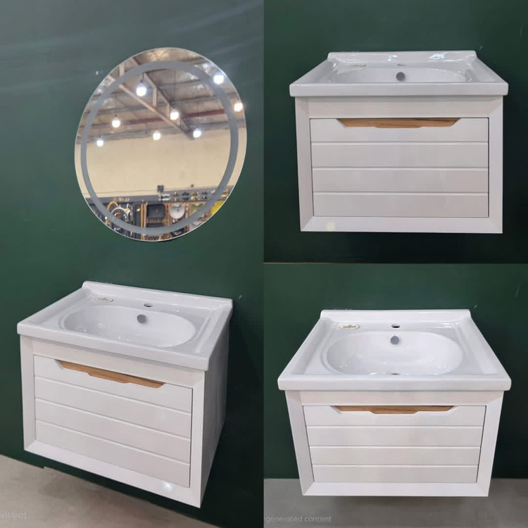 روشویی ورسای سفید چوب 60/46تو کار